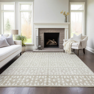 Piper Looms Chantille Geometric ACN964 Ivory Machine Washable Area Rug Lifestyle Image Feature