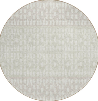 Piper Looms Chantille Geometric ACN964 Ivory Machine Washable Area Rug Round Main Image