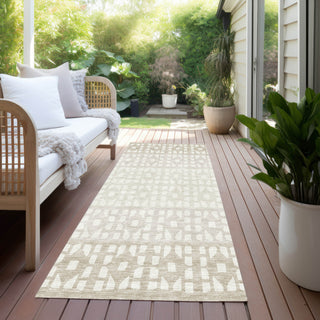 Piper Looms Chantille Geometric ACN964 Ivory Machine Washable Area Rug Runner Outdoor Lifestyle Image Feature