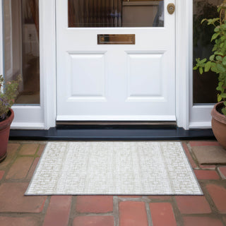 Piper Looms Chantille Geometric ACN964 Ivory Machine Washable Area Rug Scatter Outdoor Lifestyle Image Feature