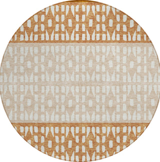Piper Looms Chantille Geometric ACN964 Paprika Machine Washable Area Rug Round Main Image