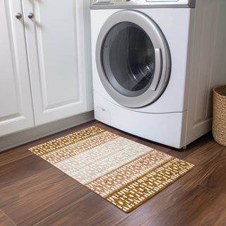 Piper Looms Chantille Geometric ACN964 Paprika Machine Washable Area Rug Scatter Lifestyle Image Feature