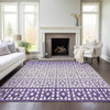 Piper Looms Chantille Geometric ACN964 Purple Machine Washable Area Rug Lifestyle Image Feature