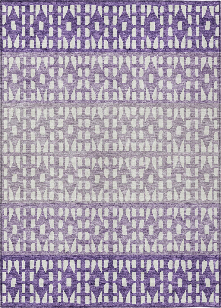 Piper Looms Chantille Geometric ACN964 Purple Machine Washable Area Rug main image