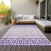 Piper Looms Chantille Geometric ACN964 Purple Machine Washable Area Rug Outdoor Lifestyle Image Feature