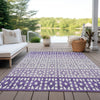 Piper Looms Chantille Geometric ACN964 Purple Machine Washable Area Rug Outdoor Lifestyle Image Feature