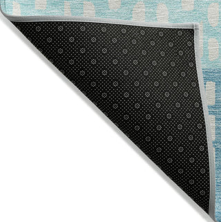 Piper Looms Chantille Geometric ACN964 Teal Machine Washable Area Rug Backing Image