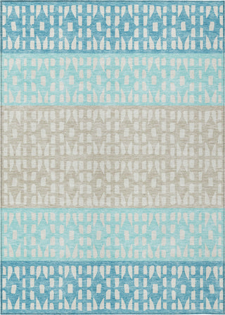 Piper Looms Chantille Geometric ACN964 Teal Machine Washable Area Rug main image