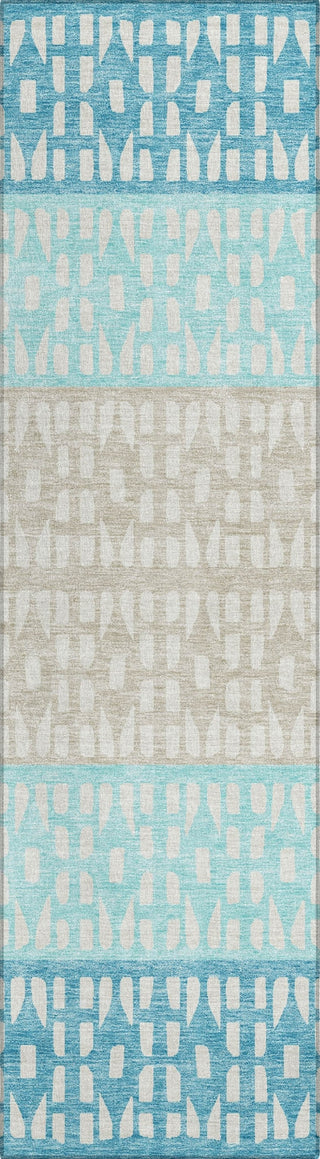 Piper Looms Chantille Geometric ACN964 Teal Machine Washable Area Rug Runner Main Image