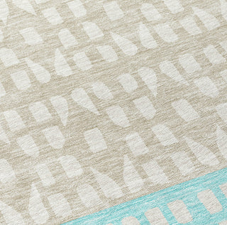 Piper Looms Chantille Geometric ACN964 Teal Machine Washable Area Rug Swatch Image