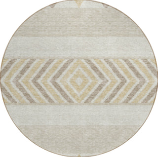 Piper Looms Chantille Southwest ACN965 Beige Machine Washable Area Rug Round Main Image