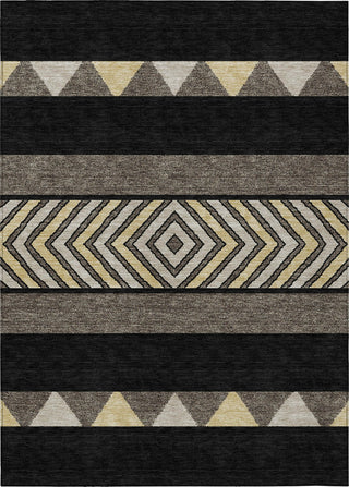 Piper Looms Chantille Southwest ACN965 Black Machine Washable Area Rug main image