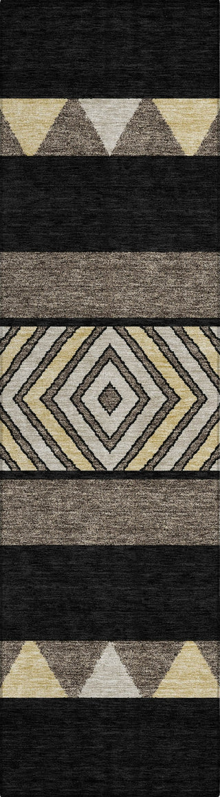 Piper Looms Chantille Southwest ACN965 Black Machine Washable Area Rug Runner Main Image