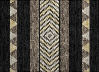 Piper Looms Chantille Southwest ACN965 Black Machine Washable Area Rug Scatter Main Image