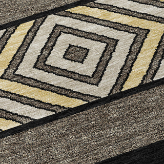 Piper Looms Chantille Southwest ACN965 Black Machine Washable Area Rug Swatch Image
