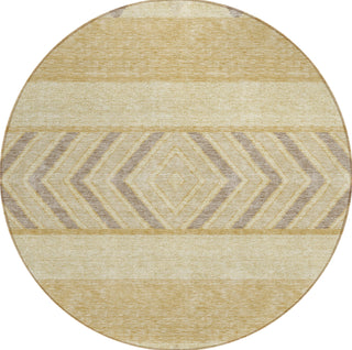 Piper Looms Chantille Southwest ACN965 Gold Machine Washable Area Rug Round Main Image
