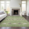 Piper Looms Chantille Southwest ACN965 Green Machine Washable Area Rug Lifestyle Image Feature