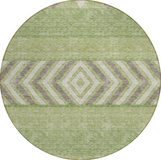 Piper Looms Chantille Southwest ACN965 Green Machine Washable Area Rug Round Main Image
