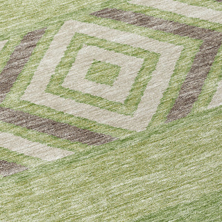 Piper Looms Chantille Southwest ACN965 Green Machine Washable Area Rug Swatch Image