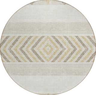 Piper Looms Chantille Southwest ACN965 Ivory Machine Washable Area Rug Round Main Image