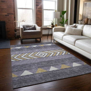 Piper Looms Chantille Southwest ACN965 Lavender Machine Washable Area Rug Lifestyle Image Feature