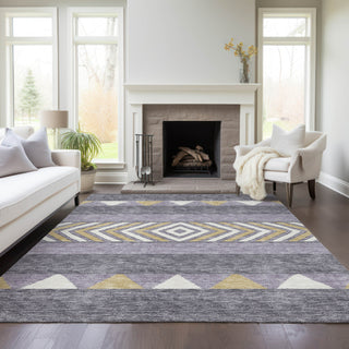 Piper Looms Chantille Southwest ACN965 Lavender Machine Washable Area Rug Lifestyle Image Feature
