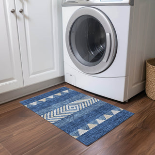 Piper Looms Chantille Southwest ACN965 Navy Machine Washable Area Rug Scatter Lifestyle Image Feature