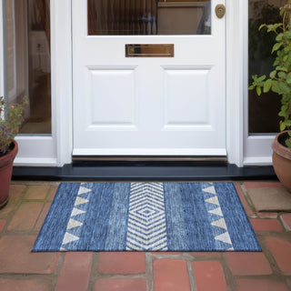 Piper Looms Chantille Southwest ACN965 Navy Machine Washable Area Rug Scatter Outdoor Lifestyle Image Feature