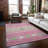 Piper Looms Chantille Southwest ACN965 Pink Machine Washable Area Rug Lifestyle Image Feature