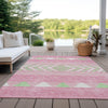 Piper Looms Chantille Southwest ACN965 Pink Machine Washable Area Rug Outdoor Lifestyle Image Feature