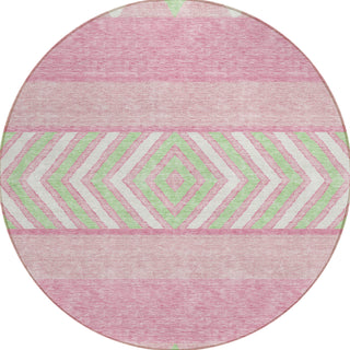 Piper Looms Chantille Southwest ACN965 Pink Machine Washable Area Rug Round Main Image