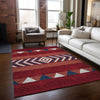 Piper Looms Chantille Southwest ACN965 Red Machine Washable Area Rug Lifestyle Image Feature