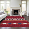 Piper Looms Chantille Southwest ACN965 Red Machine Washable Area Rug Lifestyle Image Feature