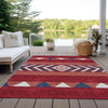 Piper Looms Chantille Southwest ACN965 Red Machine Washable Area Rug Outdoor Lifestyle Image Feature