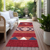 Piper Looms Chantille Southwest ACN965 Red Machine Washable Area Rug Runner Outdoor Lifestyle Image Feature