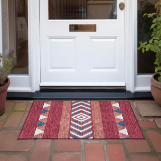 Piper Looms Chantille Southwest ACN965 Red Machine Washable Area Rug Scatter Outdoor Lifestyle Image Feature