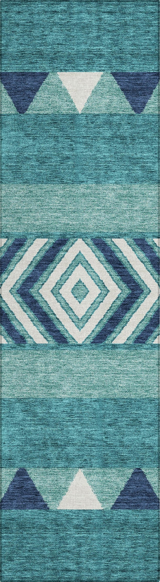Piper Looms Chantille Southwest ACN965 Teal Machine Washable Area Rug Runner Main Image