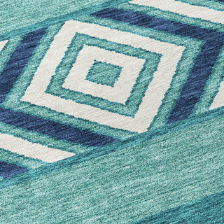 Piper Looms Chantille Southwest ACN965 Teal Machine Washable Area Rug Swatch Image