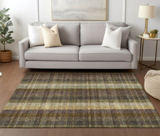 Piper Looms Chantille Plaid ACN966 Brown Machine Washable Area Rug Lifestyle Image Feature