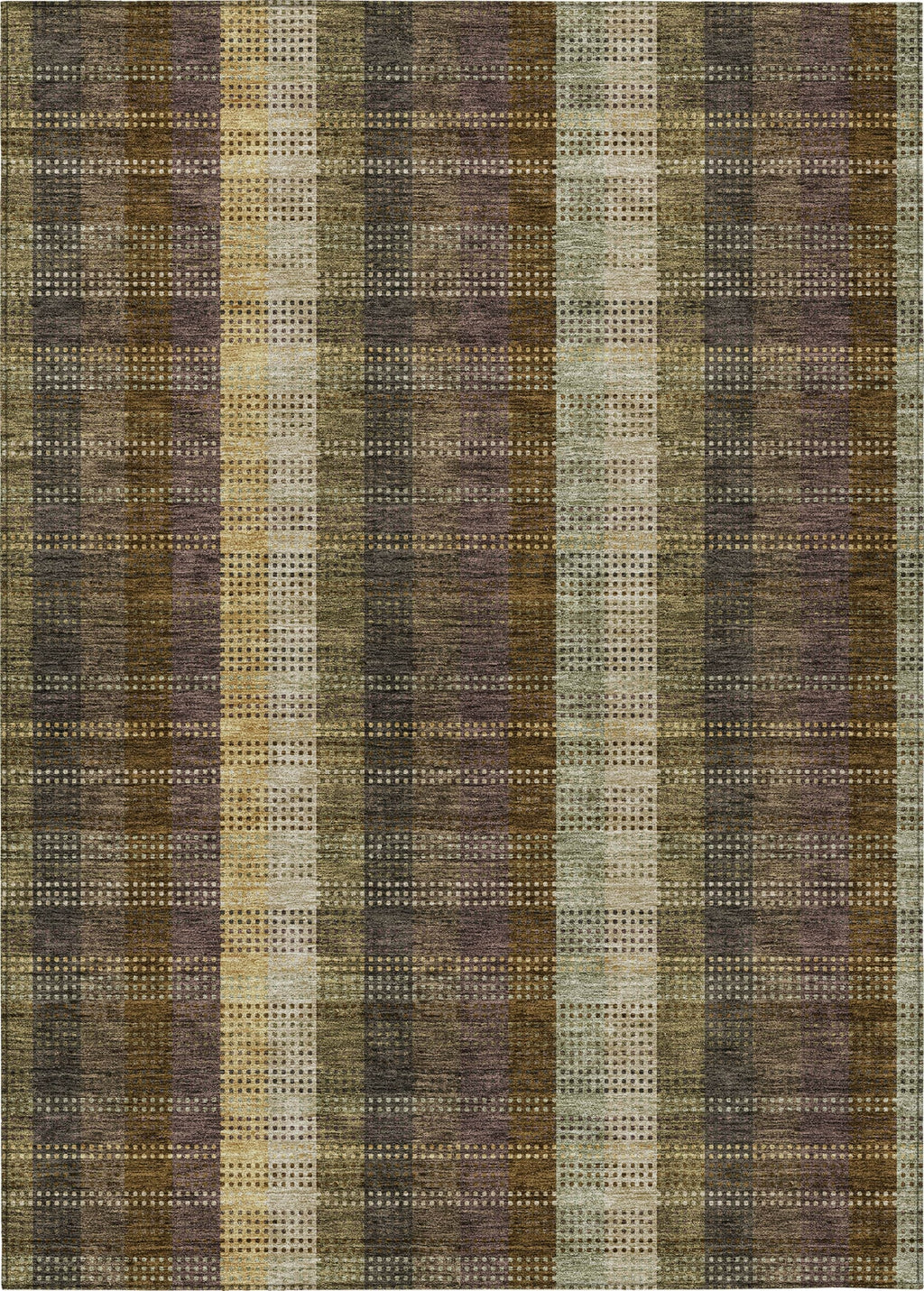 Piper Looms Chantille Plaid ACN966 Brown Machine Washable Area Rug ...