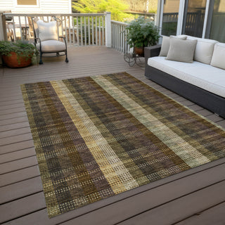 Piper Looms Chantille Plaid ACN966 Brown Machine Washable Area Rug Outdoor Lifestyle Image Feature