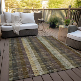 Piper Looms Chantille Plaid ACN966 Brown Machine Washable Area Rug Outdoor Lifestyle Image Feature