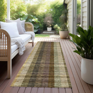 Piper Looms Chantille Plaid ACN966 Brown Machine Washable Area Rug Runner Outdoor Lifestyle Image Feature