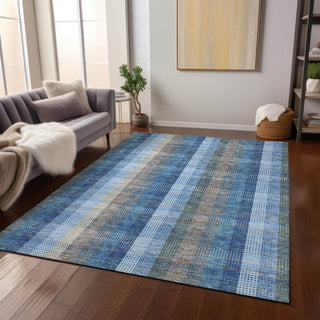 Piper Looms Chantille Plaid ACN966 Denim Machine Washable Area Rug Lifestyle Image Feature