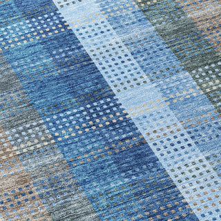 Piper Looms Chantille Plaid ACN966 Denim Machine Washable Area Rug Swatch Image