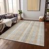 Piper Looms Chantille Plaid ACN966 Ivory Machine Washable Area Rug Lifestyle Image Feature