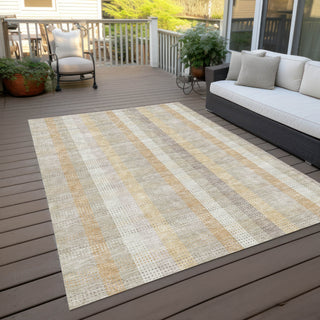 Piper Looms Chantille Plaid ACN966 Ivory Machine Washable Area Rug Outdoor Lifestyle Image Feature