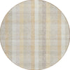 Piper Looms Chantille Plaid ACN966 Ivory Machine Washable Area Rug Round Main Image