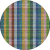 Piper Looms Chantille Plaid ACN966 Navy Machine Washable Area Rug Round Main Image