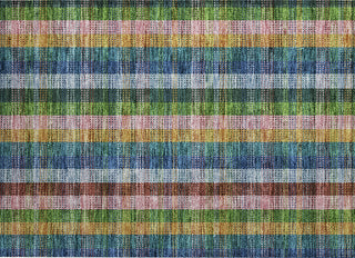 Piper Looms Chantille Plaid ACN966 Navy Machine Washable Area Rug Scatter Main Image